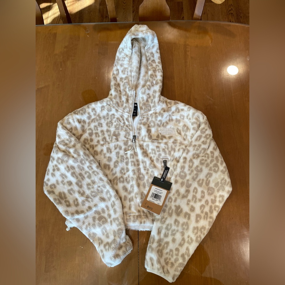 The North Face Gray Leopard Print Fleece Jacket